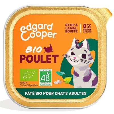 Patée bio au poulet pour chats EDGARD COOPER 85g (15.17€/kg)