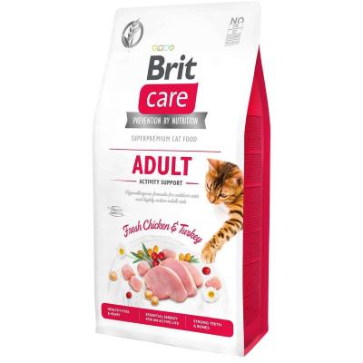 Croquettes sans céréales pour chat adulte très actif BRIT 2kg 