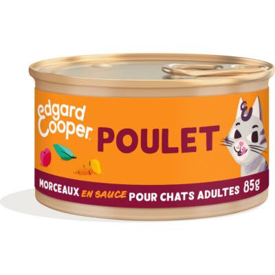 Morceaux en sauce au poulet pour chats EDGARD COOPER 85g (15.17€/KG)