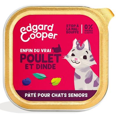 Patée au poulet et a la dinde EDGARG COOPER pour chat senior 85g (12.82€/KG)