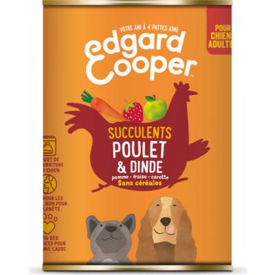 Patée chien adulte poulet dinde EDGARD COOPER 400g (8.97€/KG)