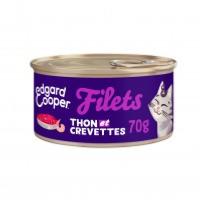 Filet de thon et crevettes pour chats EDGARD COOPER 70g (27.00€/kg)