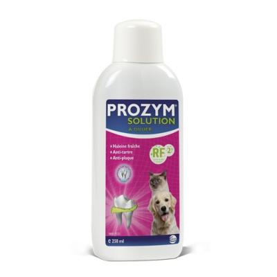 Solution à diluer pour haleine fraiche, anti-tartre et anti-plaque pour chien 250ml Prozym (prix au L : 41.96€)