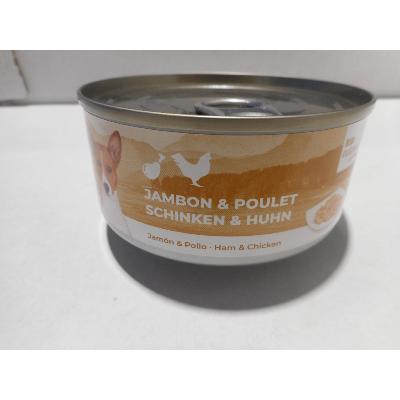 Patée pour chiens poulet jambon légumes BUBIMEX 150g (11.26€/KG)